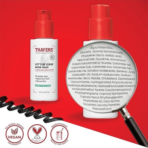 THAYERS Let's Be Clear Water Face Cream, NEW - Picture 5 of 5